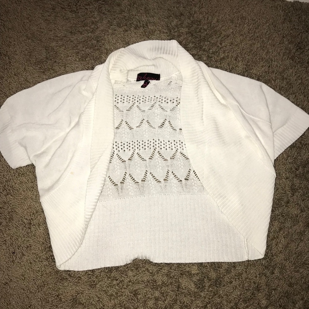 White cover up short sleeve